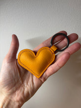 Load image into Gallery viewer, Orange Epsom Leather Heart Key Fob