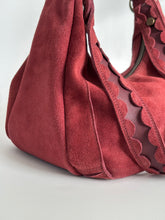 Load image into Gallery viewer, Suede Hobo Bag with Scallop Detail