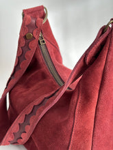 Load image into Gallery viewer, Suede Hobo Bag with Scallop Detail