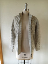 Load image into Gallery viewer, Fisherman’s Zip Cardigan Sweater in Grey Wool