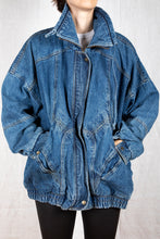 Load image into Gallery viewer, 1980s Zip Up Denim Jacket