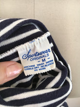 Load image into Gallery viewer, Blue And White Striped Long Sleeve Turtleneck