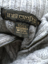 Load image into Gallery viewer, Fisherman’s Zip Cardigan Sweater in Grey Wool