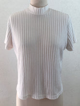Load image into Gallery viewer, Off-White Mock Neck Ribbed Light Sweater Top