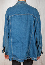 Load image into Gallery viewer, 1980s - 90s Long Medium Wash Denim Jacket