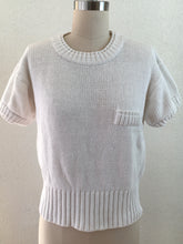 Load image into Gallery viewer, White Cotton Short Sleeve Sweater