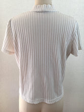 Load image into Gallery viewer, Off-White Mock Neck Ribbed Light Sweater Top