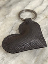 Load image into Gallery viewer, Black Epsom Leather Heart Key Fob
