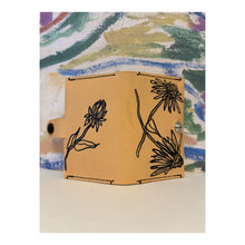 Load image into Gallery viewer, Echinacea Floral Natural Leather Veg Tan Snap Card Holder Wallet
