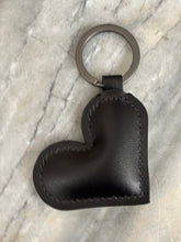 Load image into Gallery viewer, Black Box Leather Heart Key Fob
