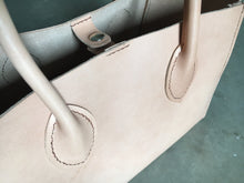 Load image into Gallery viewer, rolled handles leather handsewn tote 
