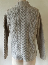 Load image into Gallery viewer, Fisherman’s Zip Cardigan Sweater in Grey Wool
