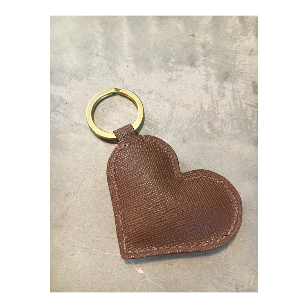 Leather Heart Key Fob